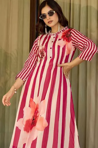 Women Floral Printed Regular Pure Cotton Kurta with Trousers