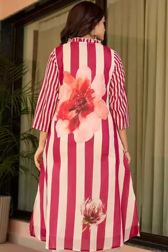 Women Floral Printed Regular Pure Cotton Kurta with Trousers