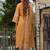 Women Floral Embroidered Beads and Stones Linen Kurta, Trousers With Dupatta