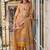 Women Floral Embroidered Beads and Stones Linen Kurta, Trousers With Dupatta