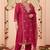 Plus Size Maroon Embroidered Straight Kurta Trousers With Dupatta Set