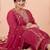 Plus Size Maroon Embroidered Straight Kurta Trousers With Dupatta Set