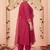 Plus Size Maroon Embroidered Straight Kurta Trousers With Dupatta Set
