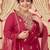Plus Size Maroon Embroidered Straight Kurta Trousers With Dupatta Set