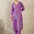 Floral Embroidered V-Neck Straight Thread Work Pure Cotton Kurta With Trouser