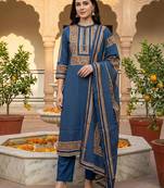 Women Ethnic Motifs Printed Regular Pure Cotton Kurta with Trousers & With Dupatta