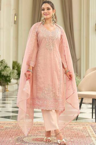 Women Ethnic Motifs Embroidered Regular Sequinned Kurta with Trousers & With Dupatta