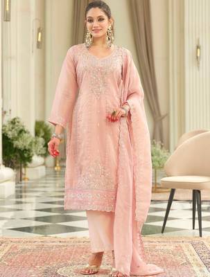Women Ethnic Motifs Embroidered Regular Sequinned Kurta with Trousers & With Dupatta 5