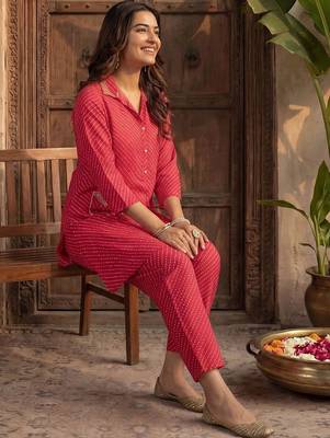 Women Ethnic Motifs Printed Regular Gotta Patti Kurta with Trousers 2