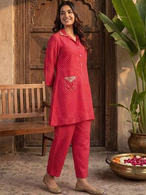 Women Ethnic Motifs Printed Regular Gotta Patti Kurta with Trousers 3