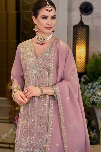 Women Ethnic Motifs Embroidered Regular Mirror Work Kurta with Sharara & With Dupatta