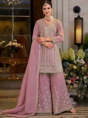 Women Ethnic Motifs Embroidered Regular Mirror Work Kurta with Sharara & With Dupatta 2