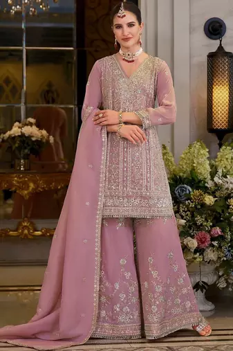 Women Ethnic Motifs Embroidered Regular Mirror Work Kurta with Sharara & With Dupatta