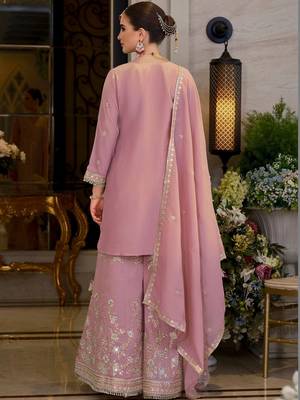 Women Ethnic Motifs Embroidered Regular Mirror Work Kurta with Sharara & With Dupatta 5