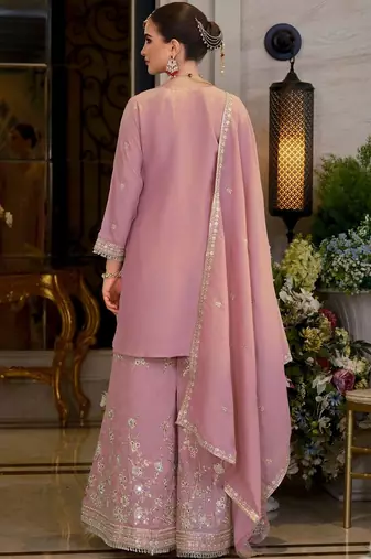 Women Ethnic Motifs Embroidered Regular Mirror Work Kurta with Sharara & With Dupatta