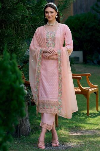Women Ethnic Motifs Embroidered Regular Mirror Work  Cotton Kurta with Trousers & With Dupatta