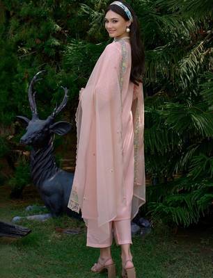 Women Ethnic Motifs Embroidered Regular Mirror Work Pure Cotton Kurta with Trousers & With Dupatta 3