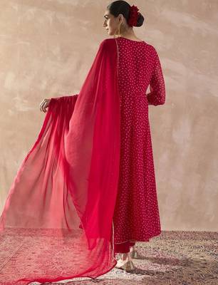 Women Ethnic Motifs Printed Regular Thread Work Kurta with Trousers & With Dupatta 4