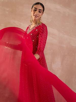 Women Ethnic Motifs Printed Regular Thread Work Kurta with Trousers & With Dupatta 5