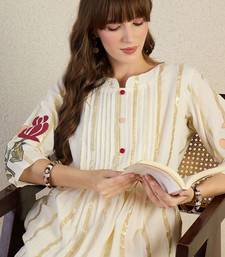 Floral Printed Pure Cotton A-Line Kurta With Trouser