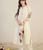 Floral Printed Pure Cotton A-Line Kurta With Trouser