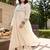 Plus Size Off White Embroidered Anarkali Kurta Trousers With Dupatta Set