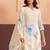 Women Floral Printed Regular Sequinned Linen Kurta with Trousers & With Dupatta