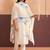 Women Floral Printed Regular Sequinned Linen Kurta with Trousers & With Dupatta