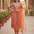 Floral Embroidered Thread Work Straight Kurta With Trousers & Dupatta