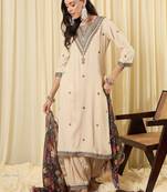 Women Ethnic Motifs Embroidered Regular Thread Work Kurta with Patiala & With Dupatta