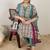 Plus Size Multi Printed A-Line Kurta Trousers With Dupatta Set