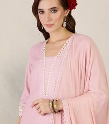 Women Ethnic Motifs Printed Regular Linen Kurta with Trousers & With Dupatta