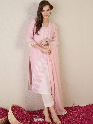 Women Ethnic Motifs Printed Regular Linen Kurta with Trousers & With Dupatta 1