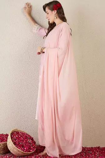 Women Ethnic Motifs Printed Regular Linen Kurta with Trousers & With Dupatta