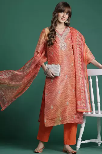 Ethnic Motifs Kurta with Trousers & Dupatta