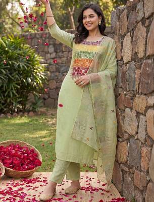 Women Ethnic Motifs Embroidered Regular Mirror Work Kurta with Trousers & With Dupatta 1