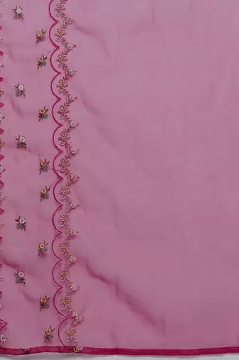 Floral Embroidered Regular Thread Work Kurta with Trousers & Dupatta