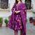 Women Floral Printed Regular Thread Work Pure Cotton Kurta with Trousers & With Dupatta