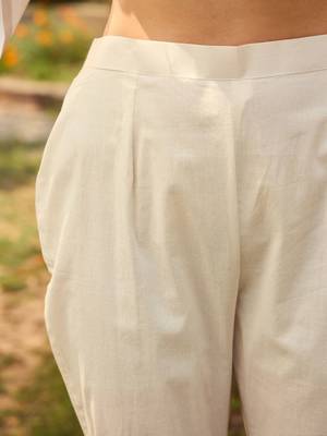 Mandarin Collar Floral Printed Beads and Stones Kurta with Trouser & Dupatta 6