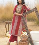Women Ethnic Motifs Printed Regular Mirror Work Pure Cotton Kurta with Trousers & With Dupatta