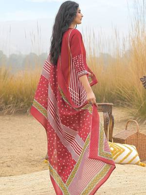 Women Ethnic Motifs Printed Regular Mirror Work Pure Cotton Kurta with Trousers & With Dupatta 7