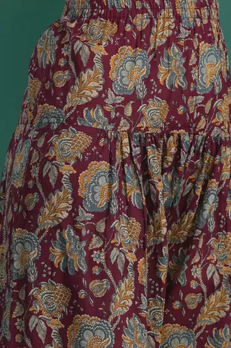 Floral Printed Pure Cotton Kurta With Salwar & Dupatta