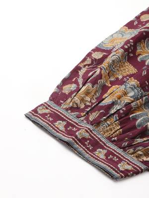 Floral Printed Pure Cotton Kurta With Salwar & Dupatta 8