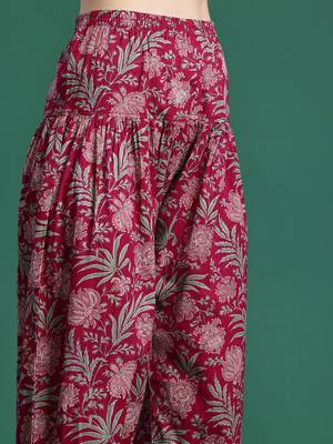 Women Floral Printed Regular Pure Cotton Kurta with Salwar & With Dupatta 3