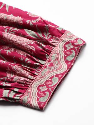 Women Floral Printed Regular Pure Cotton Kurta with Salwar & With Dupatta 8