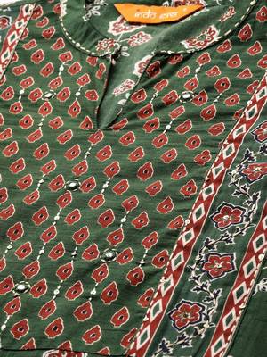Ethnic Motifs Printed Pure Cotton Kurta with Trousers 2