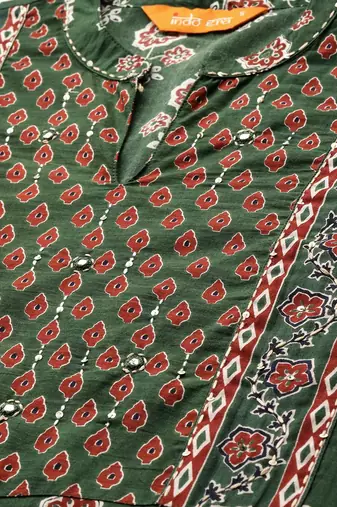 Ethnic Motifs Printed Pure Cotton Kurta with Trousers