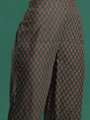 Ethnic Motifs Printed Pure Cotton Kurta with Trousers 3
