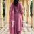 Floral Embroidered Thread Work Straight Kurta With Trousers & Dupatta