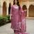 Floral Embroidered Thread Work Straight Kurta With Trousers & Dupatta